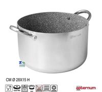 PENTOLA LINEA DELUXE DIAM. CM 28 IN ALLUMINIO SATINATO INTERNO ANTIADERENTE