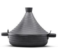 Pentola marocchina per tajine da 28 cm, 4,5 l, in alluminio, compatibile con induzione, coperchio autoimbevente per cottura lenta, antiaderente, senza PTFE e PFOA, tajine grande per 4-6 persone