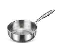Pentola Martellata in Titanio, pentola per Il Latte Antiaderente, beccucci Doppi, Compatibile con induzione, pentole Multistrato, Base Anti-deformazione,20cm