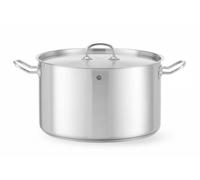 HENDI Pentola media, con coperchio con fori per il rilascio del vapore, calderone, casseruola, tegame, adatta a tutte le fonti di calore, lavabile in lavastoviglie, 15L, ø320x(H)190mm, acciaio inox
