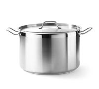 HENDI Pentola media, con coperchio con fori per il rilascio del vapore, calderone, casseruola, tegame, adatta a tutte le fonti di calore, lavabile in lavastoviglie, 23.5L, ø360x(H)230mm, acciaio inox