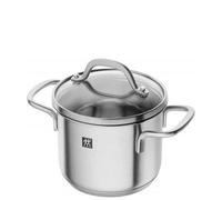Pentola mini Zwilling Pico con coperchio in acciaio, adatta all'induzione.