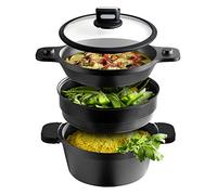 Pentola multifunzione Pepe, 24 cm, 4 pezzi = 6 elettrodomestici,