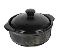 Pentola Nera 1100ml Coperchio in Ceramica per Cucina | Riscaldamento Uniforme, Design Creativo, Conserva Calore, per Cucinare Cibi in Cucina