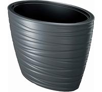 Pentola ovale con deposito 56L labirinto di colore antracite 58.5 (lungo) x 38.5 (largo) x 42.3 (alto) cm