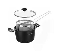 Pentola pasta 22 cm nera con 2 cestelli e coperchio