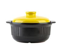 pentola， Pentola for stufato, casseruola, pentola di terracotta, for salutare, piatto resistente al calore, nero(Unique Colour)