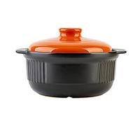 pentola， Pentola for stufato, casseruola, pentola di terracotta, for salutare, piatto resistente al calore, nero(Oranje)