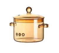 Pentola per cucinare a fuoco lento, utensili da cucina trasparenti in resistente al calore, con coperchio, per cucinare latte, pasta, zuppa, cibo, tè, vapore, stufa
