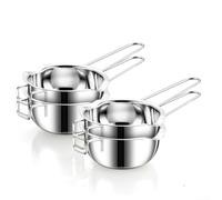 Pentola per fondere cioccolato in acciaio inox, strumento multiuso, con fondo piatto spesso, per una migliore distribuzione del calore, per sciogliere il burro e sapone in cera (M)