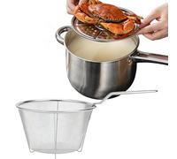 Pentola Per Friggere In Acciaio Inossidabile - Padella Antiaderente | Utensili Da Cucina Per Friggitrice Resistente, Pentola Per Stufa Elettrica In Ceramica, Patatine Fritte, Zuppa Di Pesce, Uso Domes