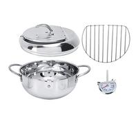 Pentola per Friggitrice, 29 x 9,2 cm Casseruola per Friggitrice Acciaio Inossidabile Pentola Giapponese per Tempura con Controllo Della Temperatura per Friggere Patatine e Patatine