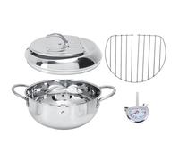 Pentola per Friggitrice Tempura Giapponese da 28 Cm, Pentola per Friggere in Acciaio Inossidabile con Termometro, Griglia per Filtro Olio per Piani Cottura a Induzione, Fornelli