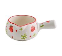 Pentola Per Il Latte - Mini Casseruola In Ceramica Resistente Al Calore Con Motivo A Fragola | Pentola Piccola E Resistente Con Manico Ergonomico Per Stufare Verdure, Cucinare Noodles, Porridge, Salse