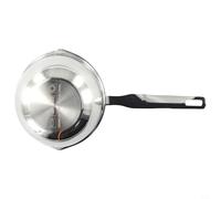 Pentola per latte in acciaio inox 304, per riscaldare latte, burro, olio, caffè, manico ergonomico per controllo ed equilibrio, resistente alla ruggine e al calore, con scanalatura inferiore