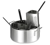 Pentola per pasta con colino, set da 5 litri, in acciaio inox, include 4 pezzi, ideale per preparare grandi porzioni di pasta in modo efficiente