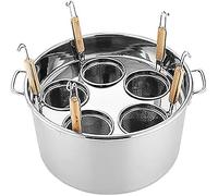Pentola per Pasta in Acciaio Inox con Cestello Scolapasta - Pentola A 3/4/5 Fori per Uso Domestico, Ristorante E Commerciale - Utensile da Cucina Resistente per Una Pasta Perfetta 5 Hole