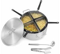 Pentola per Pasta in Acciaio Inox da 20 Litri con Scolapasta, Set da 4 Pezzi con Pinza per Alimenti E Mestolo per Spaghetti, Grande Cuocipasta per Cucinare E Scolare La Pasta Senza Sforzo.