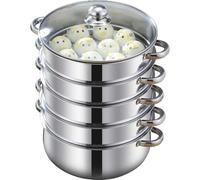 Pentola per pentole a gas e induzione, vaporiera ispessita da 40 cm con tre livelli per cucinare multiuso