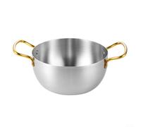 Pentola per ramen in acciaio inossidabile con manici per cucinare zuppe, pasta al curry, compatibile con fornelli a gas, design impilabile per cucina di casa o campeggio (20 cm)