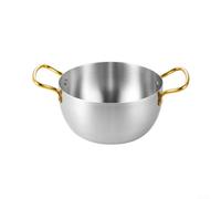 Pentola per ramen in acciaio inox con manici per cucinare zuppe, pasta al curry, compatibile con fornelli a gas, design impilabile per cucina di casa o campeggio (16 cm)