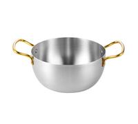 Pentola per ramen in acciaio inox per stufe a gas, 24,5 cm, fondo piatto, per cucinare tagliatelle al curry pasta, impilabile, per casa, cucina, ufficio, dormitorio, campeggio