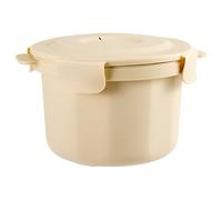 Pentola per riso a microonde, 1,3 l, pentola portatile in PP con coperchio, cottura a basso contenuto di zucchero, circolazione del vapore, facile da pulire per casa, ufficio e viaggi, giallo chiaro