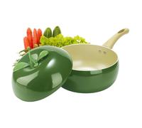 Pentola per salsa con coperchio, padella con coperchio, pentola profonda a forma di frutta, vassoio per induzione antiaderente, utensili da cucina multiuso per pasta, zuppa, spaghetti