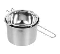 Pentola per Sciogliere Cera per Candele in Acciaio Inox Argento | Set per Candele, Riscaldamento a Bagnomaria, Compatta e Leggera, per Dolci e Latte