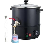 Pentola per Sciogliere la Cera di Candela Grande Fonditore da 4-20 Litri con Controllo della Temperatura 24-110 °C e Ugello Centrale Riscaldante Kit Candele Olio Antiaderente All'interno All'estern