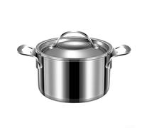 Pentola per zuppa a induzione e a gas in acciaio inox con coperchio in vetro temperato e doppi manici per orecchie che forniscono una protezione uniforme dal calore e dal trabocco