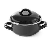 Pentola per zuppa e salse con coperchio, nera, 0,6 l - Hendi 625705