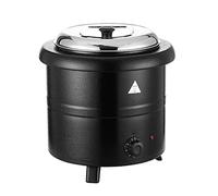 Pentola per zuppe in acciaio inossidabile da 13 litri, 400 W, stufa elettrica commerciale, scaldavivande con inserto e coperchio, per buffet, ristorante e catering, decorazione nera A (nero B)