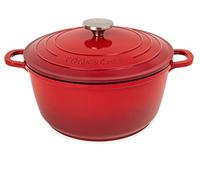 Pentola per zuppe in alluminio, antiaderente, resistente al forno, 4 l, 24 cm, rossa, Di Nuovva