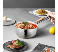 Pentola piatta salvaspazio in acciaio inox 304 per cucinare alimenti per bambini su fornelli a induzione (18 cm senza copertura)