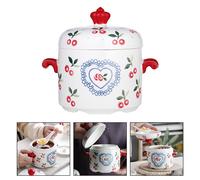 Pentola Piccola Zuppiera Con Coperchio Vaso Di Stufato in Ceramica