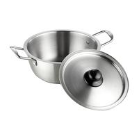 Pentola Premium da 24 cm - Casseruola in Rame a Doppio Manico in Stile Coreano con Coperchio, Completa di Ciotola per Noodles in Acciaio Inossidabile per Una Cottura efficiente e Pratica e u