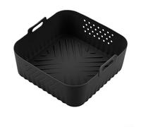 Pentola riutilizzabile in silicone per friggitrice ad aria Cosori AF181 AF180 5,5-6,2 l, inserto da cucina con design rialzato, larghezza 22,5 cm, altezza 9,5 cm, nero (B nero)
