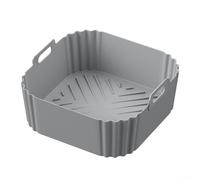 Pentola riutilizzabile in silicone per friggitrice ad aria Cosori AF181 AF180 5,5-6,2 l, inserto da cucina con design rialzato, larghezza 22,5 cm, altezza 9,5 cm, nero (grigio)