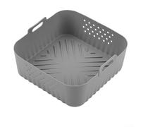 Pentola riutilizzabile in silicone per friggitrice ad aria Cosori AF181 AF180 5,5-6,2 l, inserto da cucina con design rialzato, larghezza 22,5 cm, altezza 9,5 cm, nero (grigio B)