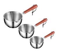 Pentola Scalda Burro, Mini Pentola 3 Pezzi 180/300/500ml Piccola In Acciaio Inossidabile Con Manico In Legno Scalda Latte Con Beccuccio E Corda Per Appendere Per Olio Caldo, Burro, Lat