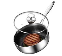 Pentola Scaldalatte | Pentola In Acciaio - Rivestimento Antiaderente A D'Ape Antiruggine Con Coperchio Per Bollitura Fusione Cucina Domestica Ristorante Cibo Per Bambini