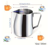 Pentola schiumarialatte professionale in acciaio inossidabile per latte art - con di capacità , adatta per vapore per caffè e decorazioni con , per caffè e caffetterie professionali, regalo Valentino