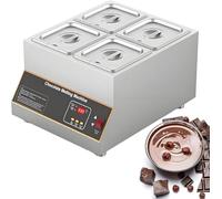 Pentola Sciogli Cioccolato Elettrica e Temperatrice, Acciaio Inossidabile con Controllo Digitale Temperatura, Riscaldamento a Secco 500W, capacità 12kg per Praline e Cioccolata Calda,4cylinders