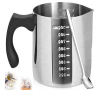 Pentola Sciogliere Cera 900ml con Graduazione & Manico Antiscottatura & Cucchiaio, Sciogli Cera Candele Acciaio Inox, Pentolino Realizzare Candele Fonderia per Burro, Formaggio, Cioccolato, Fabbricazi