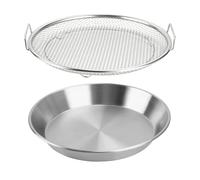 Pentola Scolapasta Metallo Filtro dell'olio, cestello di scarico in rete acciaio inossidabile, scolapasta, friggitrice ad aria Cestello Friggitrice Drenare(9.5 Inch)