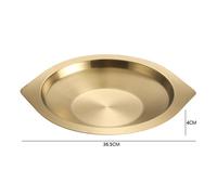 Pentola secca acciaio finitura oro base piatta design doppio orecchio 26CM