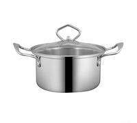 Pentola Shabu in acciaio inox dal design compatto a doppio sapore per esperienze culinarie uniche e facile manutenzione (2 vasi auricolari in acciaio)