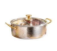 Pentola Shabu per zuppa in acciaio inox,Hot Pot con divisore pentola a induzione,Pentola antiaderente Shabu Shabu,Pentola cinese Hotpot per fornello a induzione Fornello a gas