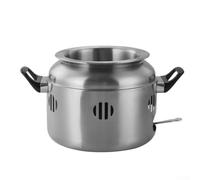 Pentola Shabu Shabu Shabu in acciaio inox stile coreano, per ristoranti commerciali con bruciatore ad alcol compatibilità e facile smontaggio (dorato senza coperchio)